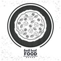 Fresh local food lettering with pizza