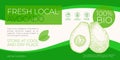 Fresh Local Fruits and Vegetables Label Template. Abstract Vector Packaging Horizontal Design Layout. Modern Typography Royalty Free Stock Photo