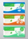 Fresh Local Nuts Label Templates Set. Abstract Vector Packaging Horizontal Design Layouts Collection. Modern Typography