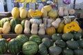 Fresh local seasonal vegetables in local market bazaar. Organic healthy fresh food on sale in marketplace Royalty Free Stock Photo