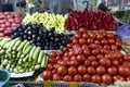 Fresh local seasonal vegetables in local market bazaar. Organic healthy fresh food on sale in marketplace Royalty Free Stock Photo