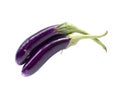 Fresh local Thai eggplants or aubergine vegetable isolated on white background Royalty Free Stock Photo