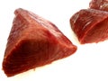 Fresh loins of tuna red at market