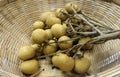 Fresh longan in bamboo basket