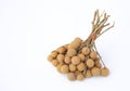 Fresh longan fruits isolated on white background Royalty Free Stock Photo