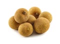 Fresh Longans fruits isolated on white Royalty Free Stock Photo