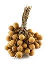 Fresh Longans fruits isolated on white Royalty Free Stock Photo
