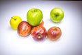 Fresh lucky seven multicolored apples Royalty Free Stock Photo
