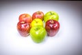 Fresh lucky seven multicolored apples Royalty Free Stock Photo