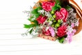 Fresh, lush bouquet of colorful flowers on white background. Happy birthday, valentines day or womens day of 8 march concept.