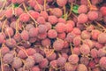 Fresh lychee fruit for sale at the fresh market. Lychee also var