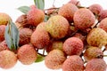 Fresh lychee fruits on a white Royalty Free Stock Photo