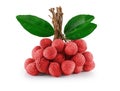 Fresh Lychee isolate on white background. Clipping path Royalty Free Stock Photo