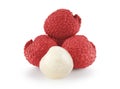 Fresh Lychee isolate on white background. Clipping path Royalty Free Stock Photo