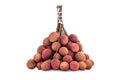 Fresh lychee with isolate white background Royalty Free Stock Photo
