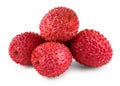 Fresh lychee isolated on white background. clipping path Royalty Free Stock Photo