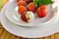 Fresh lychees Royalty Free Stock Photo