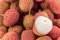 Fresh lychees fruit with isolate white background Royalty Free Stock Photo