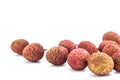 Fresh lychees fruit with isolate white background Royalty Free Stock Photo