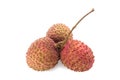 Fresh lychees fruit with isolate white background Royalty Free Stock Photo