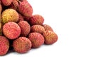 Fresh lychees fruit with isolate white background Royalty Free Stock Photo