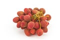 Fresh lychees on white background Royalty Free Stock Photo