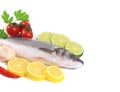 Fresh mackerel fish with lemon and lime Royalty Free Stock Photo