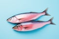 fresh mackerel fish on pastel background, fresh food ingredients, Healthy food