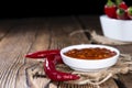 Fresh made Chili Sauce (Sambal Oelek) Royalty Free Stock Photo