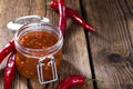 Fresh made Chili Sauce (Sambal Oelek) Royalty Free Stock Photo