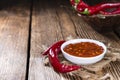 Fresh made Chili Sauce (Sambal Oelek) Royalty Free Stock Photo