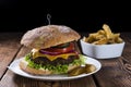 Fresh made Ciabatta Burger Royalty Free Stock Photo