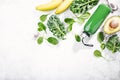 Fresh made green smoothie in bottle Royalty Free Stock Photo