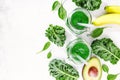 Fresh made green smoothie in bottle Royalty Free Stock Photo