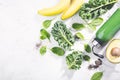 Fresh made green smoothie in bottle Royalty Free Stock Photo