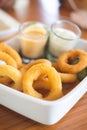 Fresh made onion rings