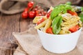 Fresh made Penne with Basil Pesto Royalty Free Stock Photo