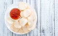 Fresh made Prawn Crackers (Krupuk) Royalty Free Stock Photo