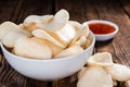 Fresh made Prawn Crackers (Krupuk) Royalty Free Stock Photo