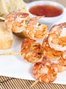 Fresh made Prawns on a spit Royalty Free Stock Photo