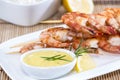 Fresh made Prawns on a spit Royalty Free Stock Photo