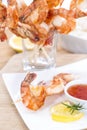 Fresh made Prawns on a spit Royalty Free Stock Photo