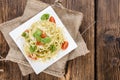 Fresh made Spaghetti (with Pesto) Royalty Free Stock Photo