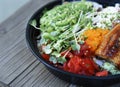 Fresh sushi bowl is delicious