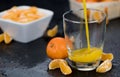 Fresh made Tangerine Juice close-up shot Royalty Free Stock Photo