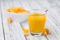 Fresh made Tangerine Juice close-up shot Royalty Free Stock Photo