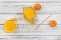 Fresh made Tangerine Juice close-up shot Royalty Free Stock Photo