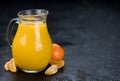 Fresh made Tangerine Juice close-up shot Royalty Free Stock Photo