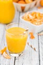 Fresh made Tangerine Juice close-up shot Royalty Free Stock Photo