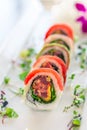 Fresh maguro maki sushi roll.